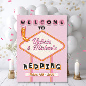 Las Vegas Mariage Mod Retro Affiche de bienvenue
