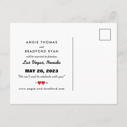 Las Vegas Mariage Photo Enregistrer la date Carte (Dos)