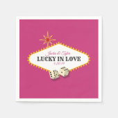 Las Vegas Marquee bruiloft in Magenta Servetten (Voorkant)