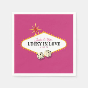 Las Vegas Marquee bruiloft in Magenta Servetten