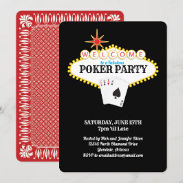 Las Vegas Marquee Sign Poker Party Kaart