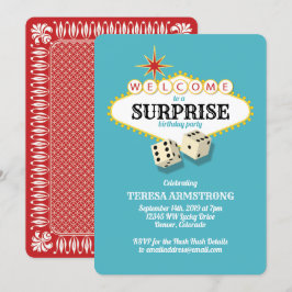 Las Vegas Marquee Surprise Birthday Party Blauwgro Kaart