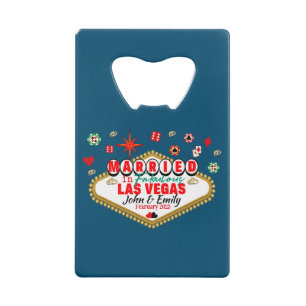 Las Vegas Married Couple Matching Vacada Kredietkaart Flessenopener