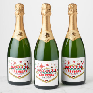 Las Vegas Married Couple Matching Vacada Sparkling Wijnetiket