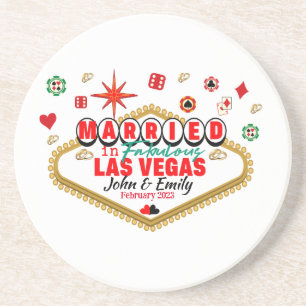 Las Vegas Married Couple Matching Vacada Zandsteen Onderzetter
