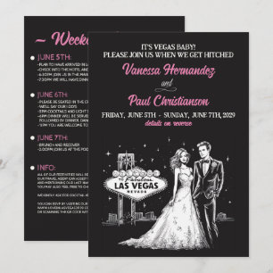Las Vegas met QR Code Wedding Kaart