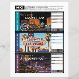 Las Vegas Mock Ticket voor reizen en evenementen