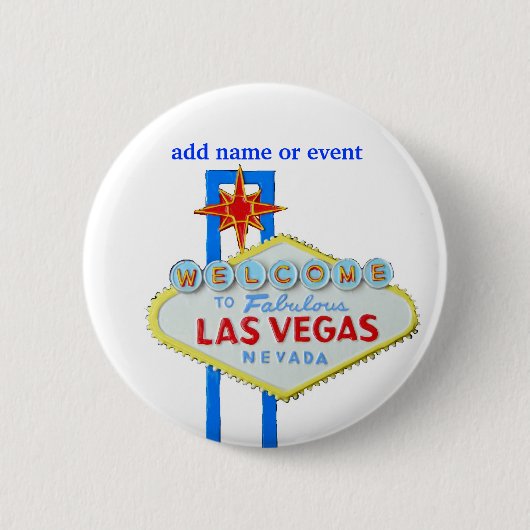 Las Vegas Name Badge Ronde Button 5,7 Cm (Voorkant)