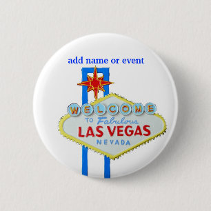 Las Vegas Name Badge Ronde Button 5,7 Cm