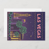 Las Vegas: Neon CityScape bij nacht Briefkaart (Voorkant / Achterkant)