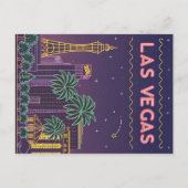 Las Vegas: Neon CityScape bij nacht Briefkaart (Voorkant)