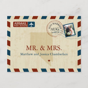 Las Vegas Nevada Airmail   Huwelijk Dank u Briefkaart