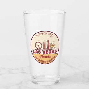 Las Vegas Nevada City Skyline Emblem Glas