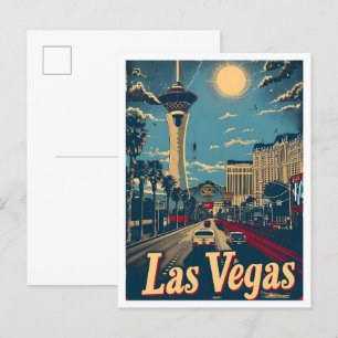 Las Vegas Nevada Classic Art Retro Vintage Travel Briefkaart