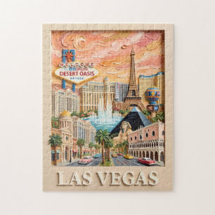 Las Vegas Nevada Impasto Vintage Reislandmerken Legpuzzel