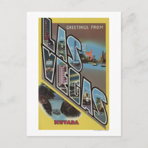 Las Vegas, Nevada - Large Letter Scenes Briefkaart