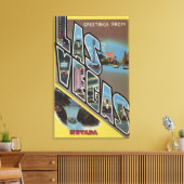 Las Vegas, Nevada - Large Letter Scenes Canvas Afdruk (Insitu (Woonkamer))