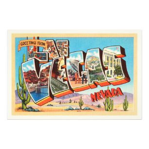 Las Vegas Nevada NV Old Vintage Travel Souvenir Foto Afdruk