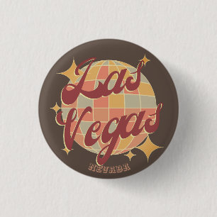 Las Vegas Nevada Retro Partij Ronde Button 3,2 Cm