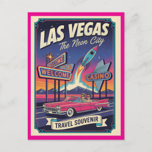 Las Vegas, Nevada – Retro Stijl Jaren 50 Briefkaart