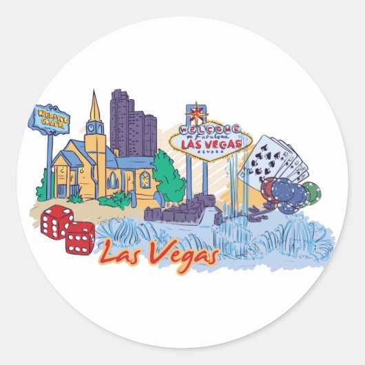 Las Vegas, Nevada Ronde Sticker (Voorkant)