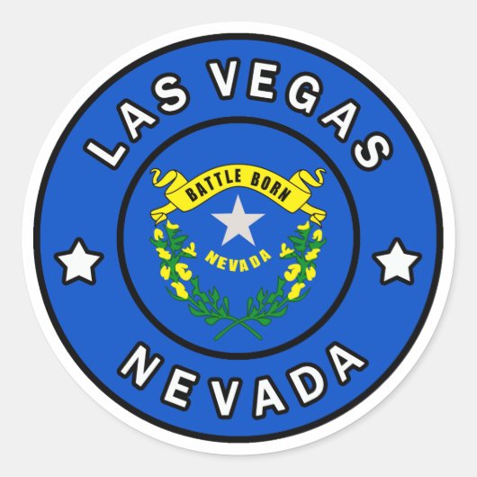 Las Vegas Nevada Ronde Sticker (Voorkant)