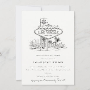 Las Vegas Nevada Schets Landschap Baby Shower Kaart