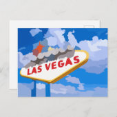 Las Vegas, Nevada Sign Retro carte postale (Devant / Derrière)