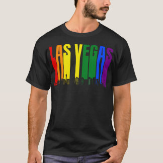 Las Vegas Nevada Skyline LGBTQ Gay Pride Rainbow T-shirt