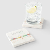 LAS VEGAS, NEVADA SKYLINE STENEN ONDERZETTER (Zijkant)