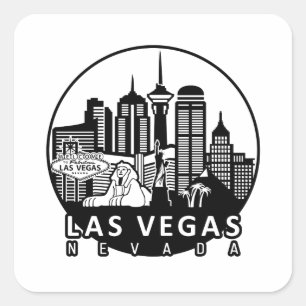 Las Vegas Nevada Skyline Vierkante Sticker