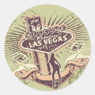 Las Vegas Nevada Tshirts en Gifts Ronde Sticker