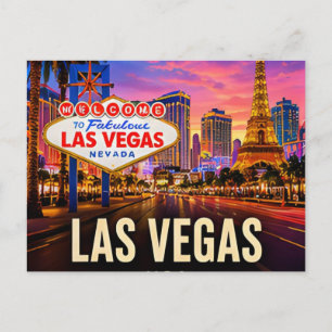 Las Vegas Nevada USA Strip Lichten Woestijn Reizen Briefkaart