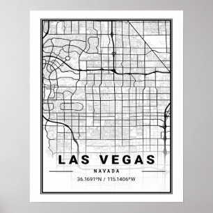 Las Vegas Nevada USA Travel City Map Poster