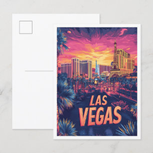 Las Vegas Nevada Verenigde Staten Illustratie Rei Briefkaart