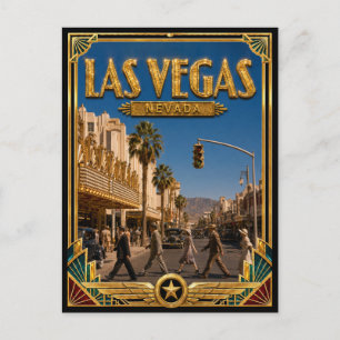 Las Vegas Nevada Vintage Art Deco Gouden Tijdperk Briefkaart