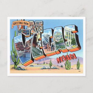 Las Vegas, Nevada Vintage Big Lettres Carte postal
