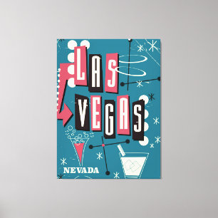 Las Vegas nevada vintage-poster Canvas Afdruk
