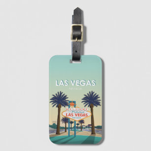 Las Vegas Nevada welkomstbord Vintage Travel Bagagelabel