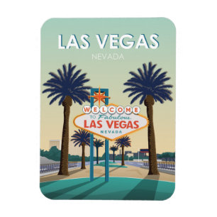 Las Vegas Nevada welkomstbord Vintage Travel Magneet