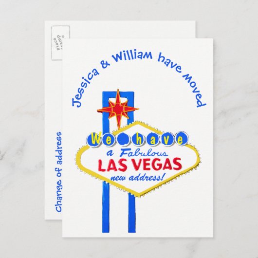 Las Vegas New Address Faire-part (Devant / Derrière)