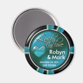 Las Vegas Newlyweds Casino Chip Magnet Favoriser (Recto/Verso)