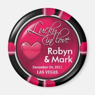 Las Vegas Newlyweds Casino Chip Magnet Favoriser