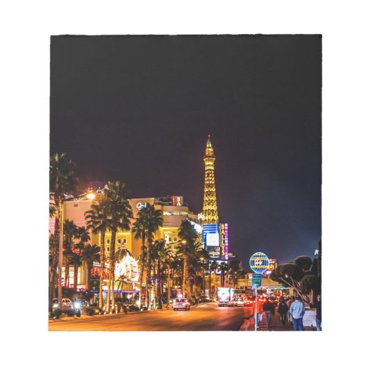 Las Vegas Night Lights Strip Eiffel Tower Casino Notitieblok (Voorkant)