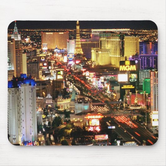 Las Vegas Night Skyline Computer Mousepad Muismat (Voorkant)