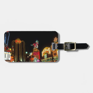 Las Vegas Night Time Neon Lights Casinos Sign Bagagelabel