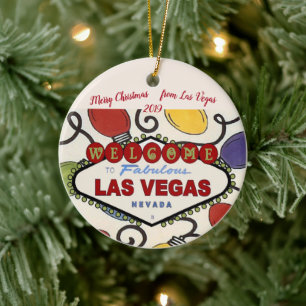 Las Vegas Noël Ornement céramique personnalisé