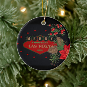 Las Vegas Noël Ornement céramique personnalisé
