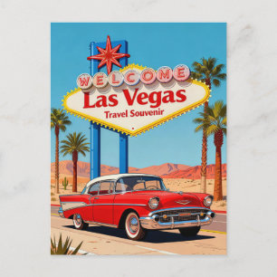 Las Vegas, NV – Retro reisstijl uit de jaren 50 Briefkaart