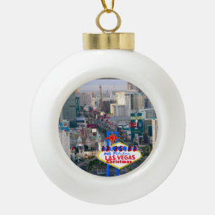 Las Vegas op maat gesneden kerstbord Keramische Bal Ornament